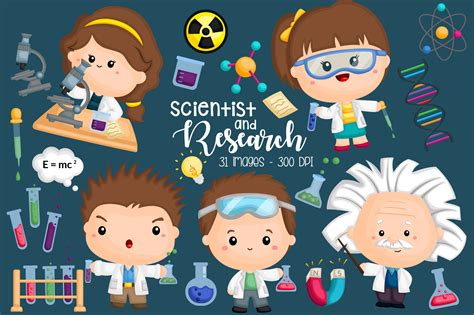 Cute Scientist Clipart Science And Kid Graphic By Inkley Studio