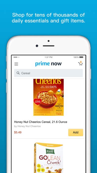 Skip the trip and shop for tens of thousands of daily essentials and gift items through the amazon prime now app. Amazon Prime Now on the App Store