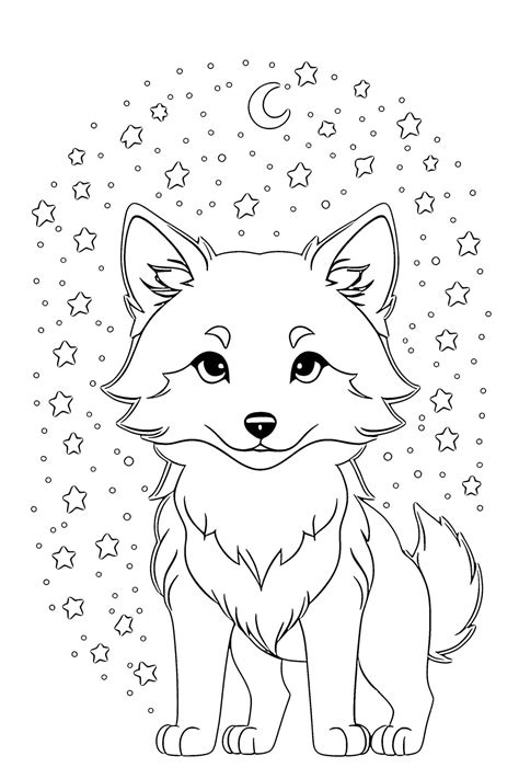 Premium Ai Image Hand Drawn Vector Illustration Of Cute Wolf Coloring