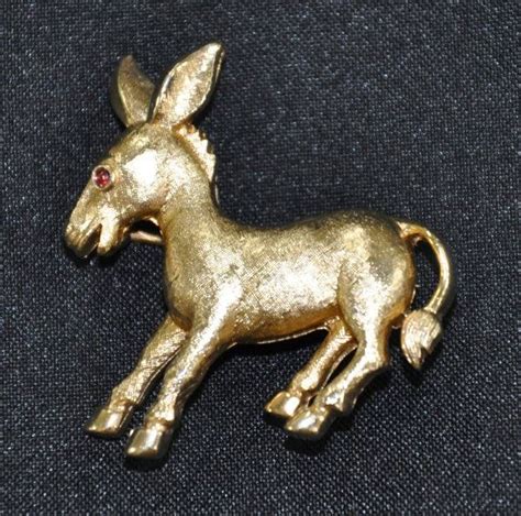 Vintage Crown Trifari Donkey Brooch Pin Mule Brooch Figural Etsy