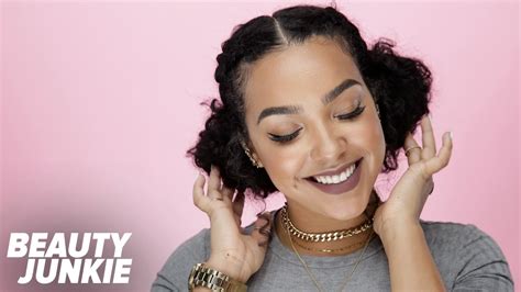 Natural hair styles, hair growth, hair tips, and more. The Braided Double Bun For Natural Hair - YouTube