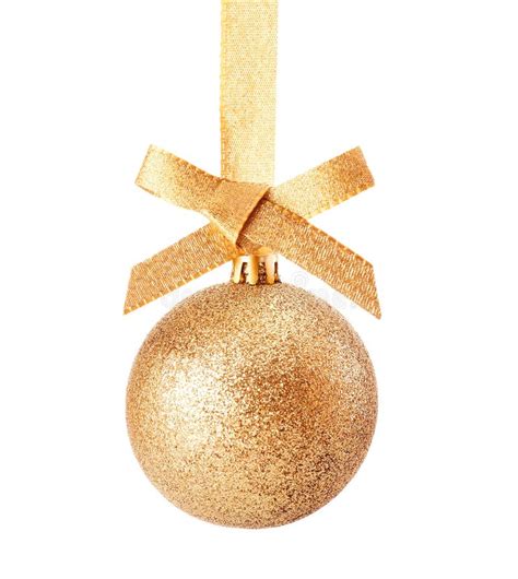 Golden Christmas Glitter Bauble Stock Photo Image Of Gold Glamour