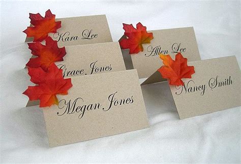 Fall Place Cards Thanksgiving Table Cards Rustic Wedding Place Cards