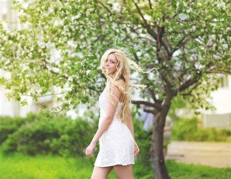 Sensual Beautiful Girl Blonde Stock Image Image Of Happy Flower