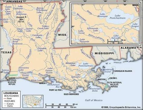 Louisiana State Map With Rivers Paul Smith