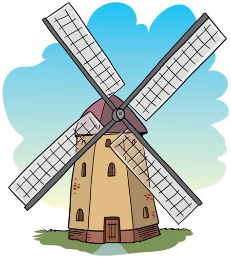 Old Farm Windmill Backgrounds Illustrations Royalty Free Vector