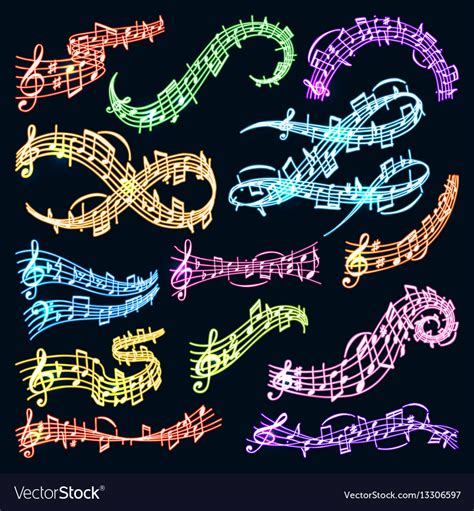 Music Note Melody Symbols Royalty Free Vector Image