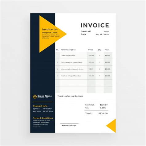 Minimal Business Invoice Template Design Eps Vector Uidownload