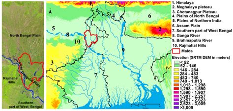 Geographical Position Of Malda District And Lower Gangetic Flood Plain