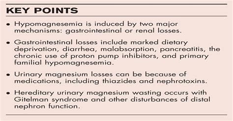 Mechanisms And Causes Of Hypomagnesemia Current Opinion In Nephrology