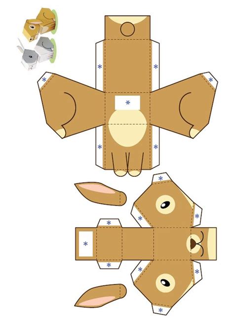 Image Detail For 612 Lapin Paper Toy Template Petit Lapin Marron