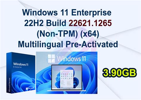Windows 11 Enterprise 22h2 Build 226211265 Non Tpm X64
