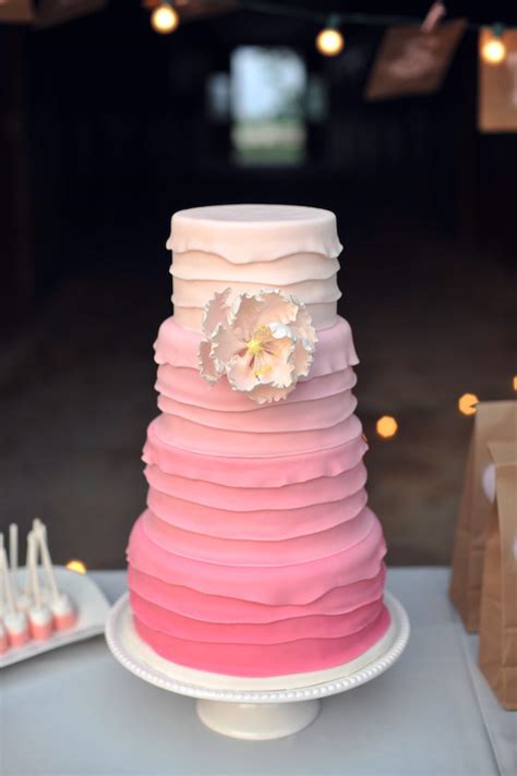 Wedding Cakes Pictures Pink Ombre Cake