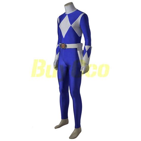 Blue Ranger Cosplay Costume Mighty Morphin Power Rangers Artificial
