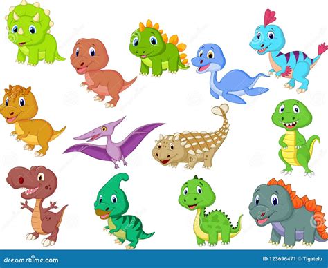 Colección Linda De Los Dinosaurios Del Bebé Ilustración Del Vector