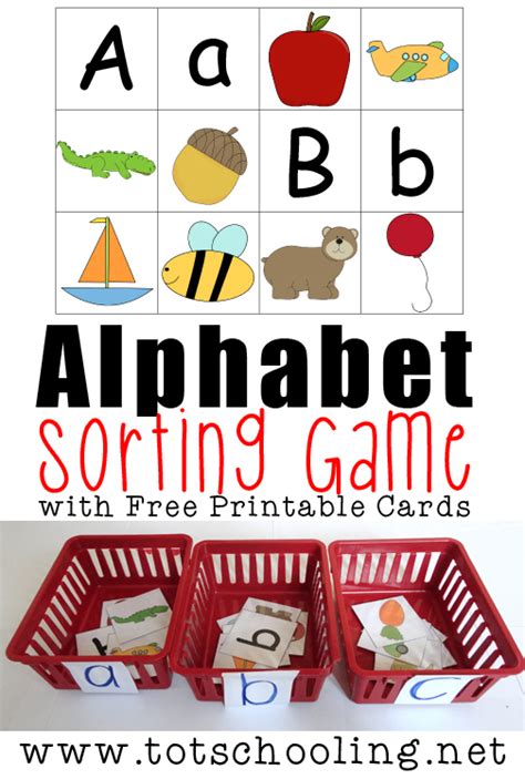 Alphabet Sorting Game With Free Printable Totschooling Toddler