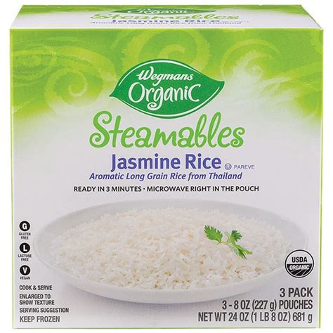 Wegmans Organic Steamables Microwavable Jasmine Rice 3 Pack Wegmans