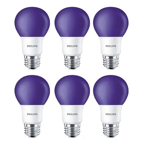 Philips 60w Equivalent Purple A19 Led Light Bulb 6 Pack The Home