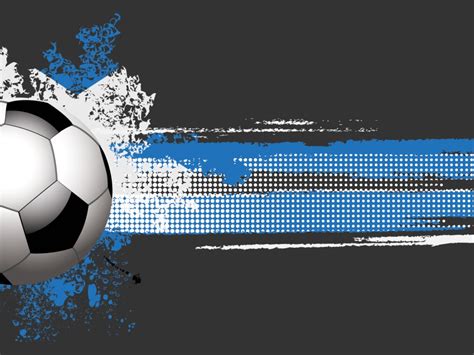 Football Or Soccer Ball Powerpoint Templates Aqua Cyan Black Blue