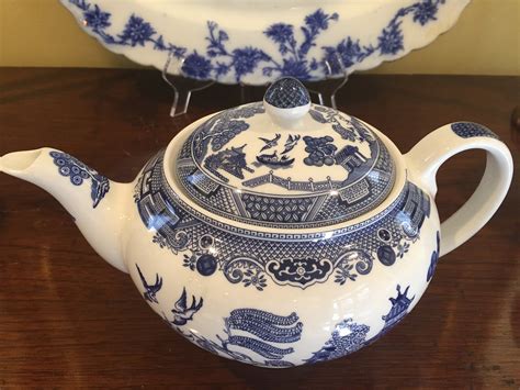 Blue Willow Teapot Johnson Brothers 4 Cup Blue White Teapot Willow