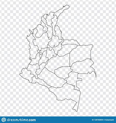 Blank Map Colombia High Quality Map Colombia With Provinces On