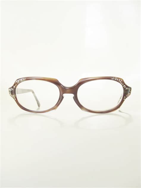 1950s rhinestone eyeglasses womens vintage 50s boxy glasses etsy