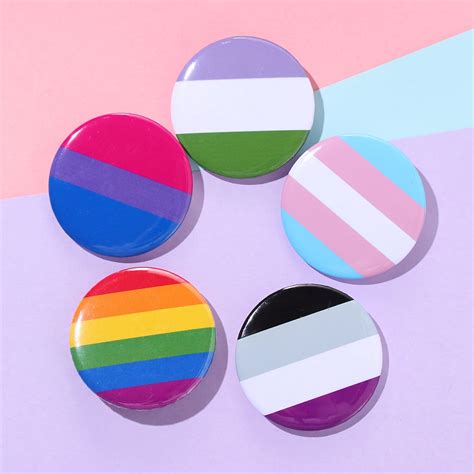 Pcs Rainbow Gay Pins Flag Tinplate Badge Support Gay Lesbian Bisexual