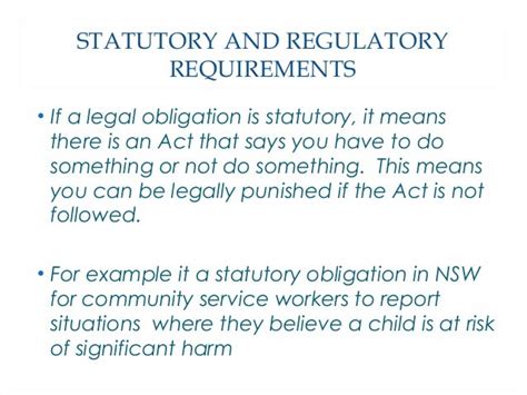 What Are Statutory And Regulatory Requirements