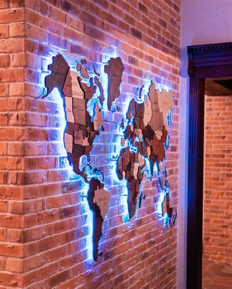 3d Led Wooden World Map In 2021 World Map Wall Art Map Wall Art