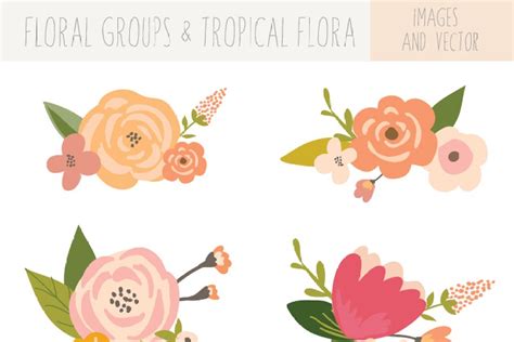 Flower Bunches Clip Art Tropical Creative Daddy