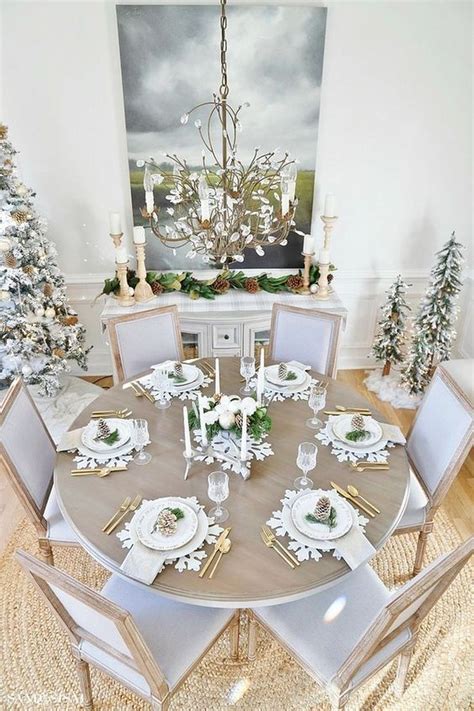 48 Beautiful Winter Dining Room Table Decor Ideas Which You Definitely
