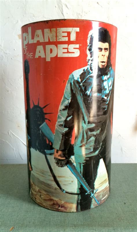 1967 planet of the apes trash can tin garbage can movie tie in