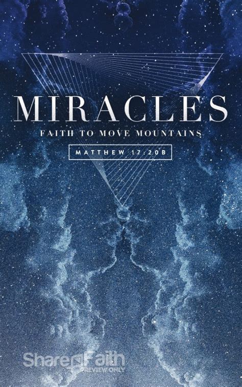 Miracles Faith To Move Mountains Ministry Bulletin Sermon Bulletin Covers