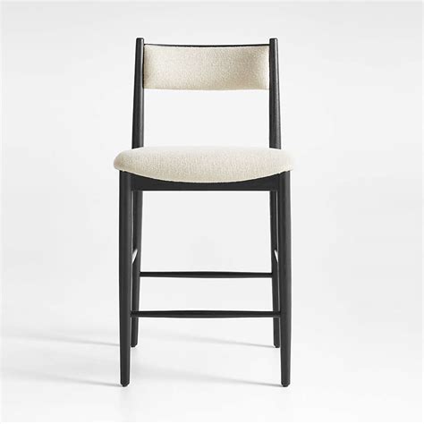 Petrie Black Ash Upholstered Counter Stool With Performance Fabric