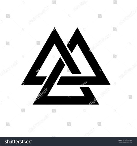 Triangle Logo Valknut Viking Age Symbol Vector De Stock Libre De