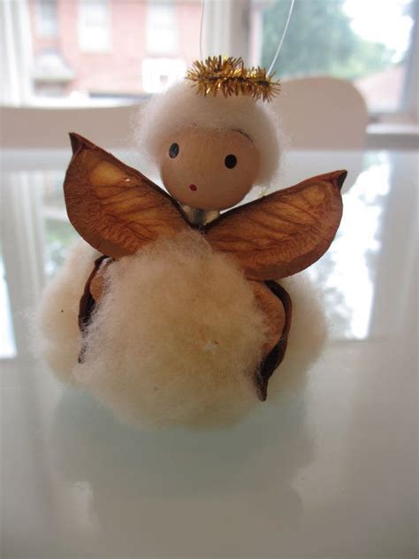 Vintage Cotton Boll Angel Christmas Ornament Etsy Christmas Angels
