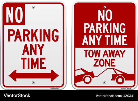 No Parking Sign Royalty Free Vector Image Vectorstock