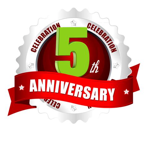 For 5th anniversary symbols, the 5th anniversary is known as the wood anniversary. 5 years anniversary colourful vector logo design | naveengfx