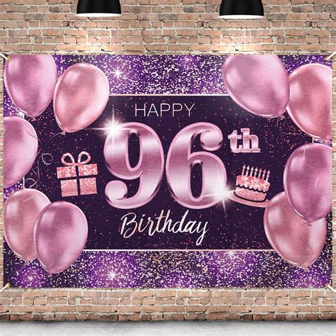 Pakboom Happy 96th Birthday Banner Backdrop 96 Birthday