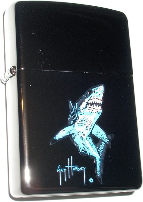 Zippo Mako Shark By Artist Guy Harvey Black Ice Lighter