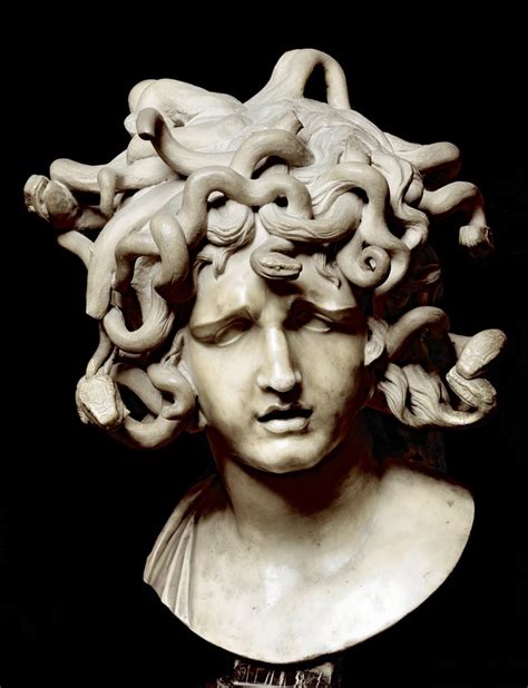 Head Of Meduse Marble Sculpture By Gian Lorenzo Bernini