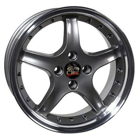 Ford Mustang 4 Lug Cobra R Style Replica Wheels Anthracite 17x8 Set