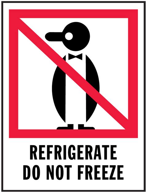 International Safe Handling Labels Refrigerate Do Not Freeze 3 X 4