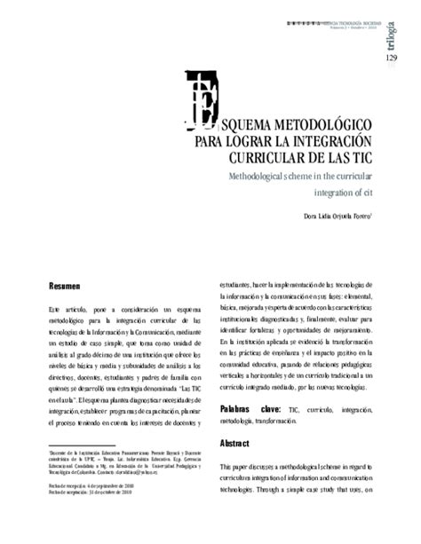 pdf esquema metodológico para lograr la integración curricular de las tic dora lidia orjuela