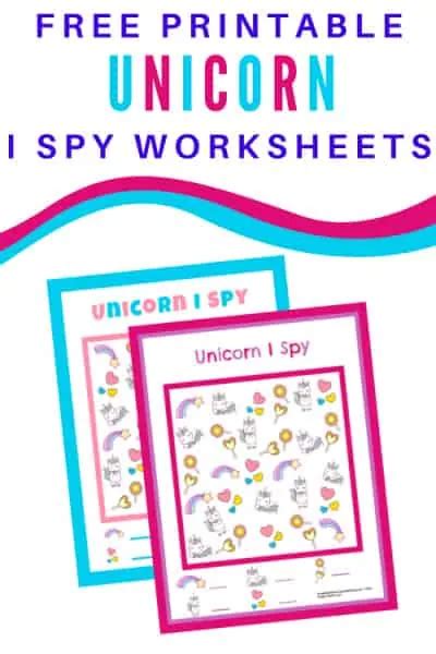 Free Printable Unicorn I Spy Worksheets
