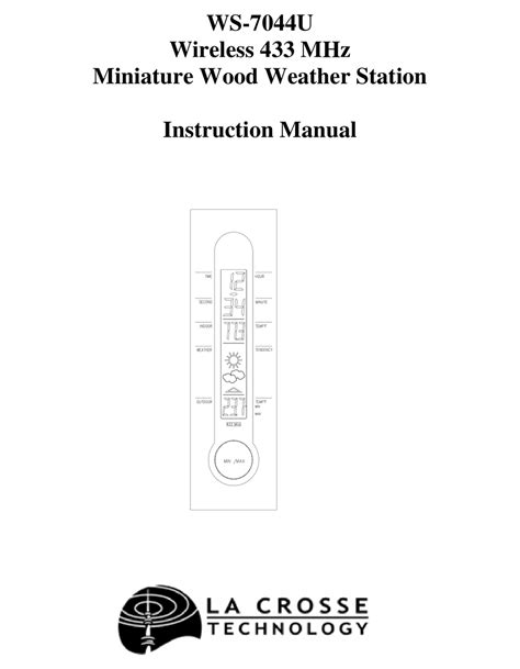 La Crosse Technology Ws 7044u Instruction Manual Pdf Download Manualslib