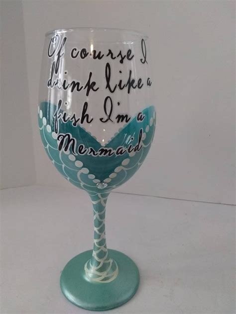 Mermaid Hand Painted Wine Glass Artofit
