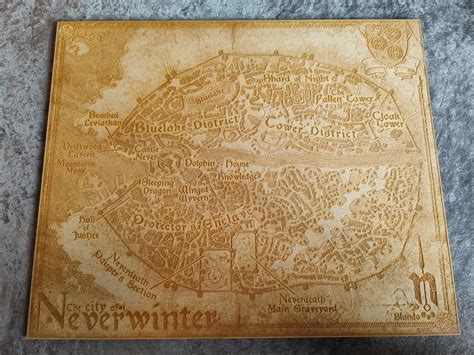 Laser Engraved Neverwinter City Map Neverwinter Online Etsy Uk