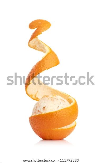 Orange Peeled Spiral Skin Isolated On Stock Photo 111792383 Shutterstock