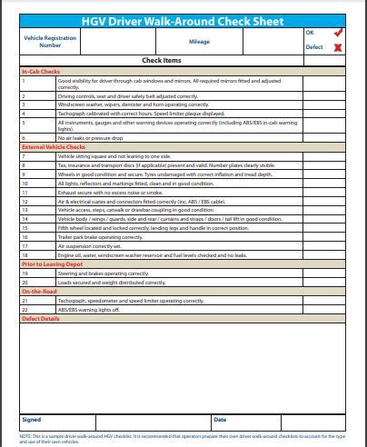 Having an inspection report allows you to keep track of the flow of work and identify if the project has any loopholes. HEAVY GOODS VEHICLE - HSADD